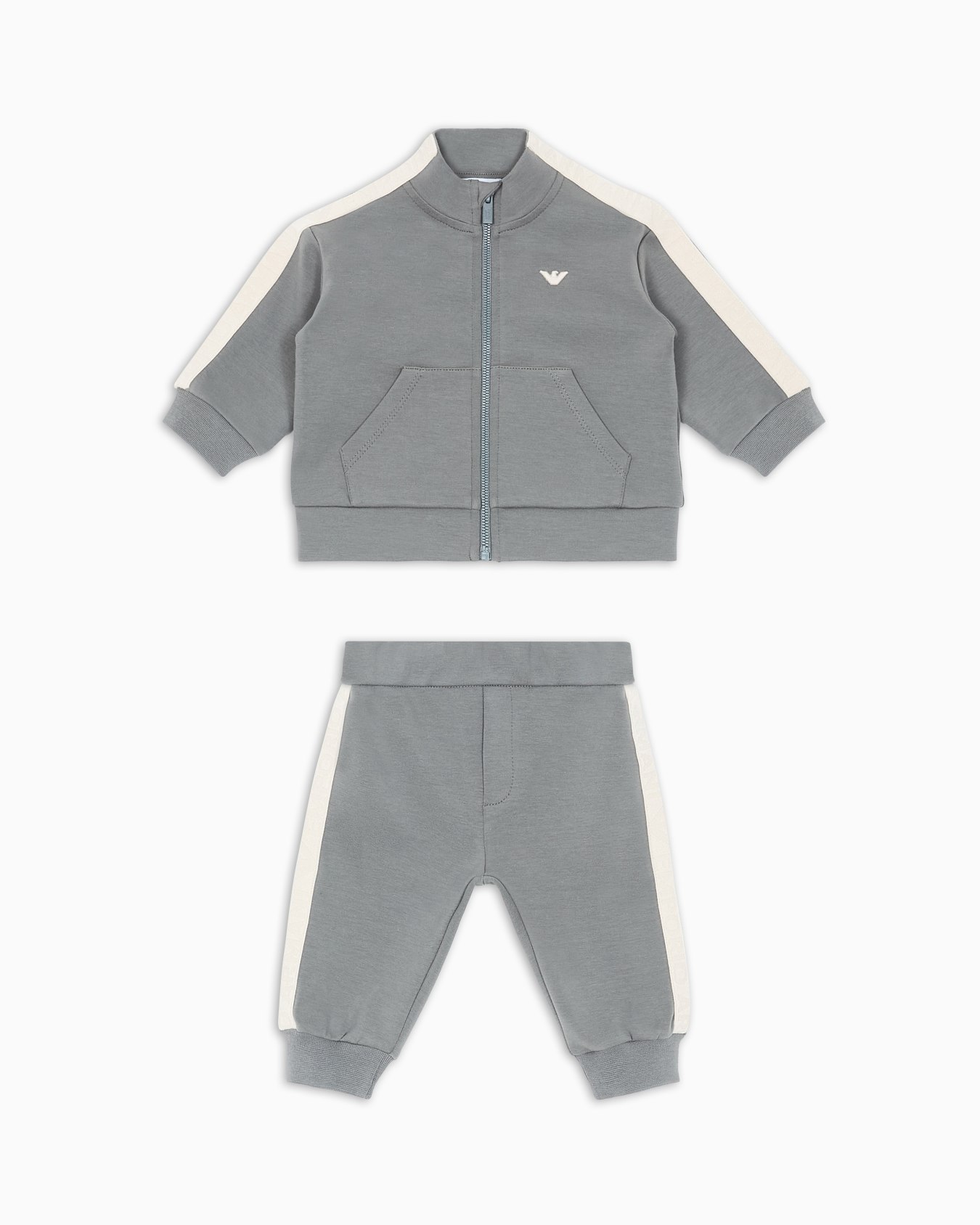 Interlock double-jersey tracksuit featuring a sweatshirt and joggers with logo tape Slide 0