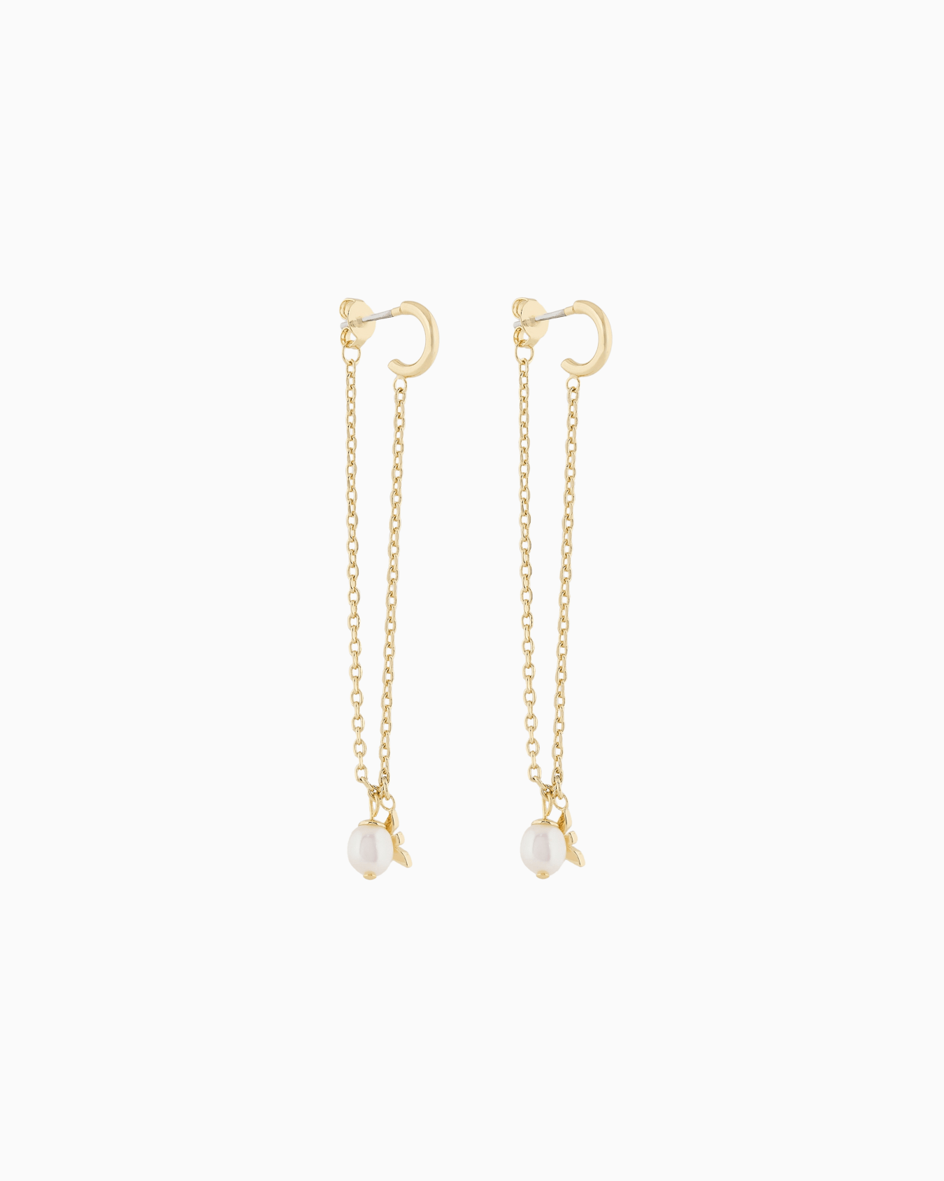  Gold-Tone Brass Drop Earrings Slide 0