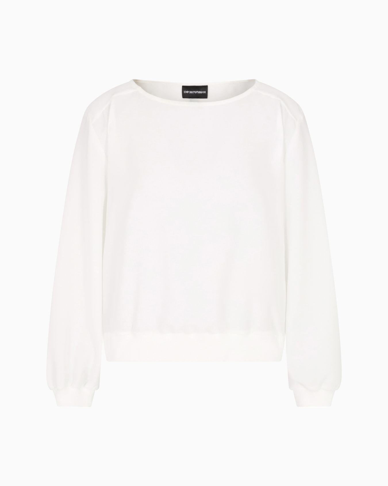 Blusa de crepé fluido con cuello redondo Diapositiva 0