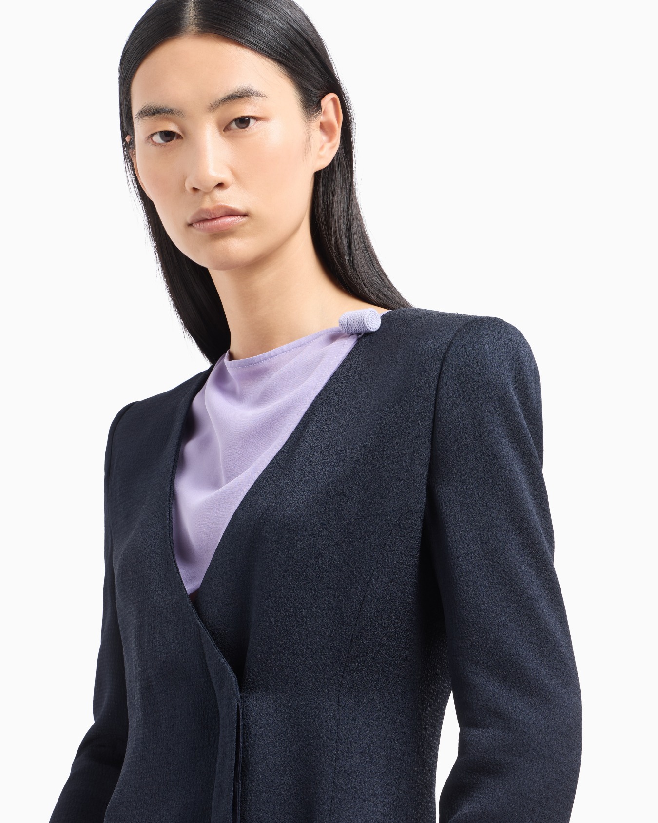 Veste encolure en V en tissu sablé Icon Diapositive 5