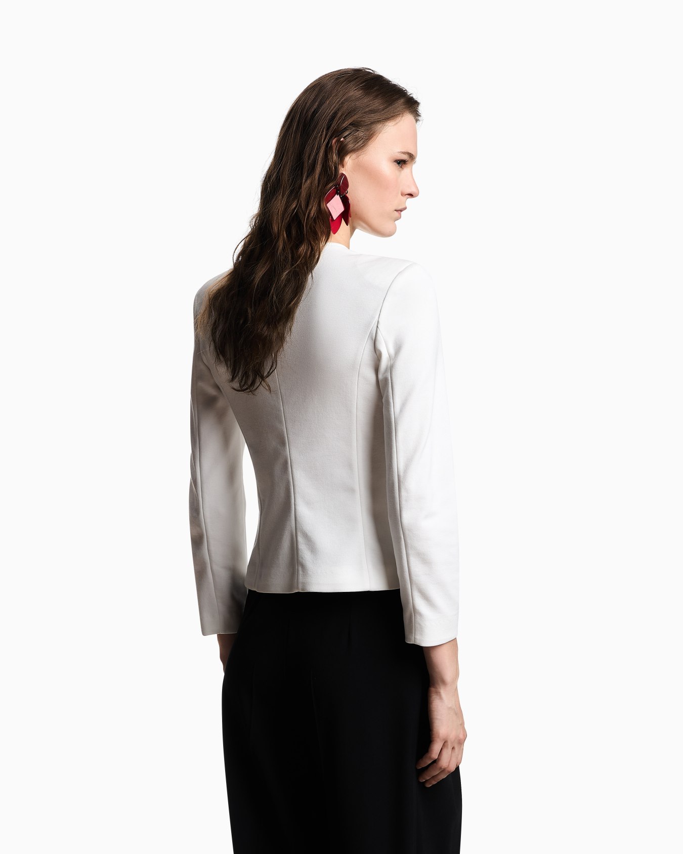 Veste avec épaulettes en tissu point Milano  Diapositive 2