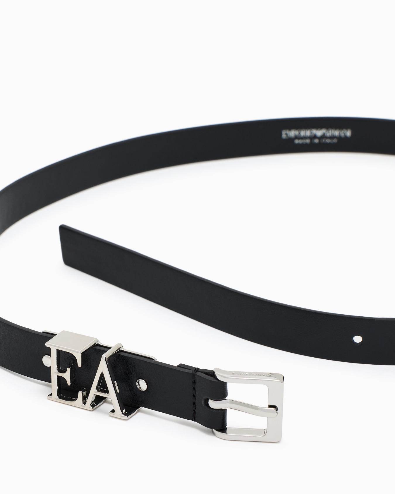 Smooth leather belt with moulded EA buckle Slide 1