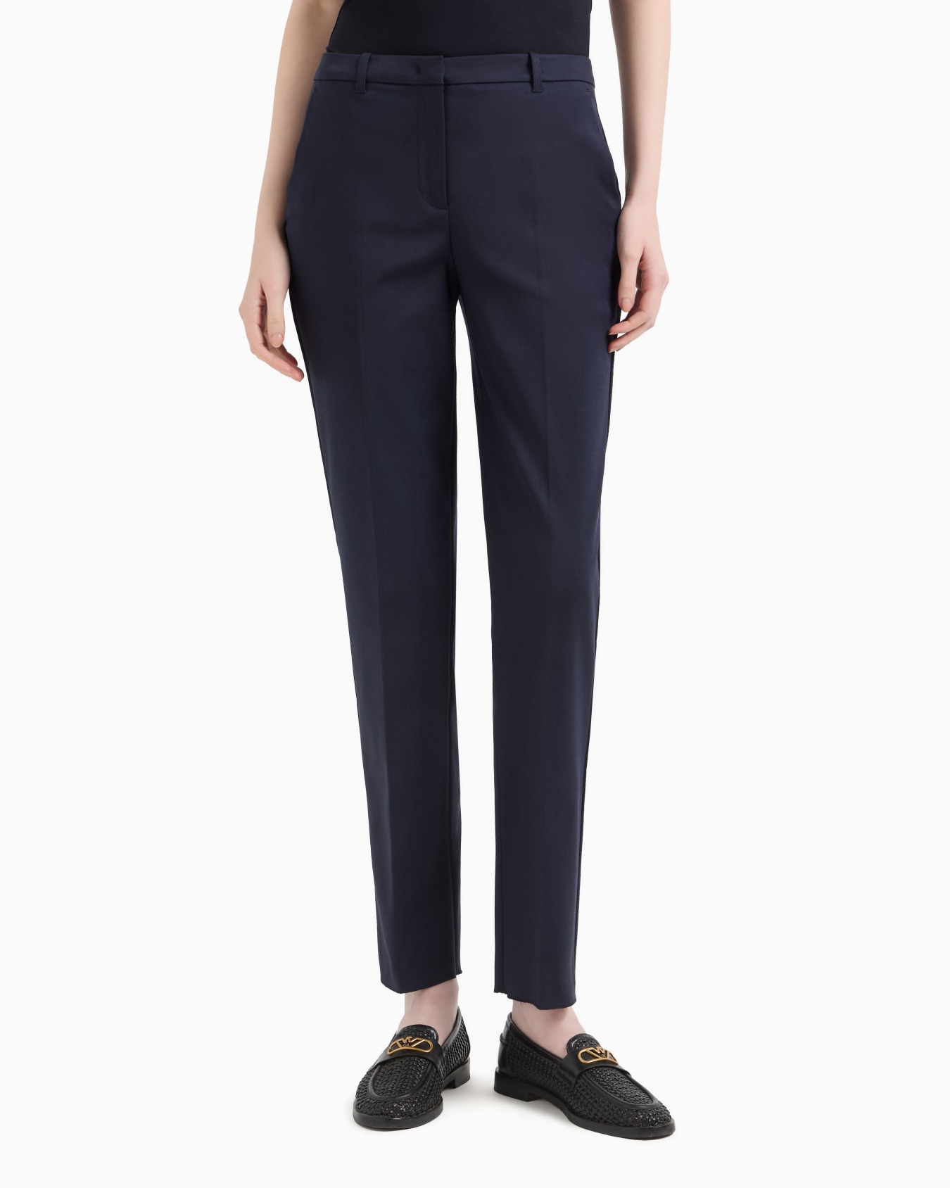 Compact stretch cotton trousers  Slide 3