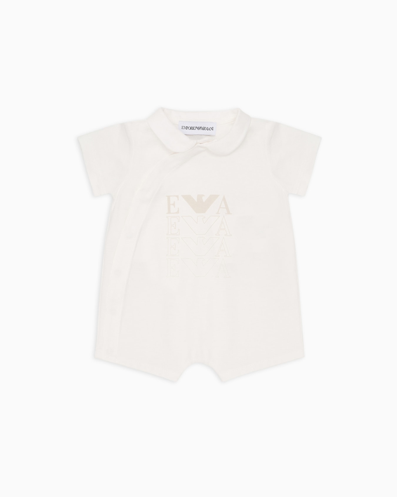 Short-sleeved jersey onesie with op-art eagles Slide 0