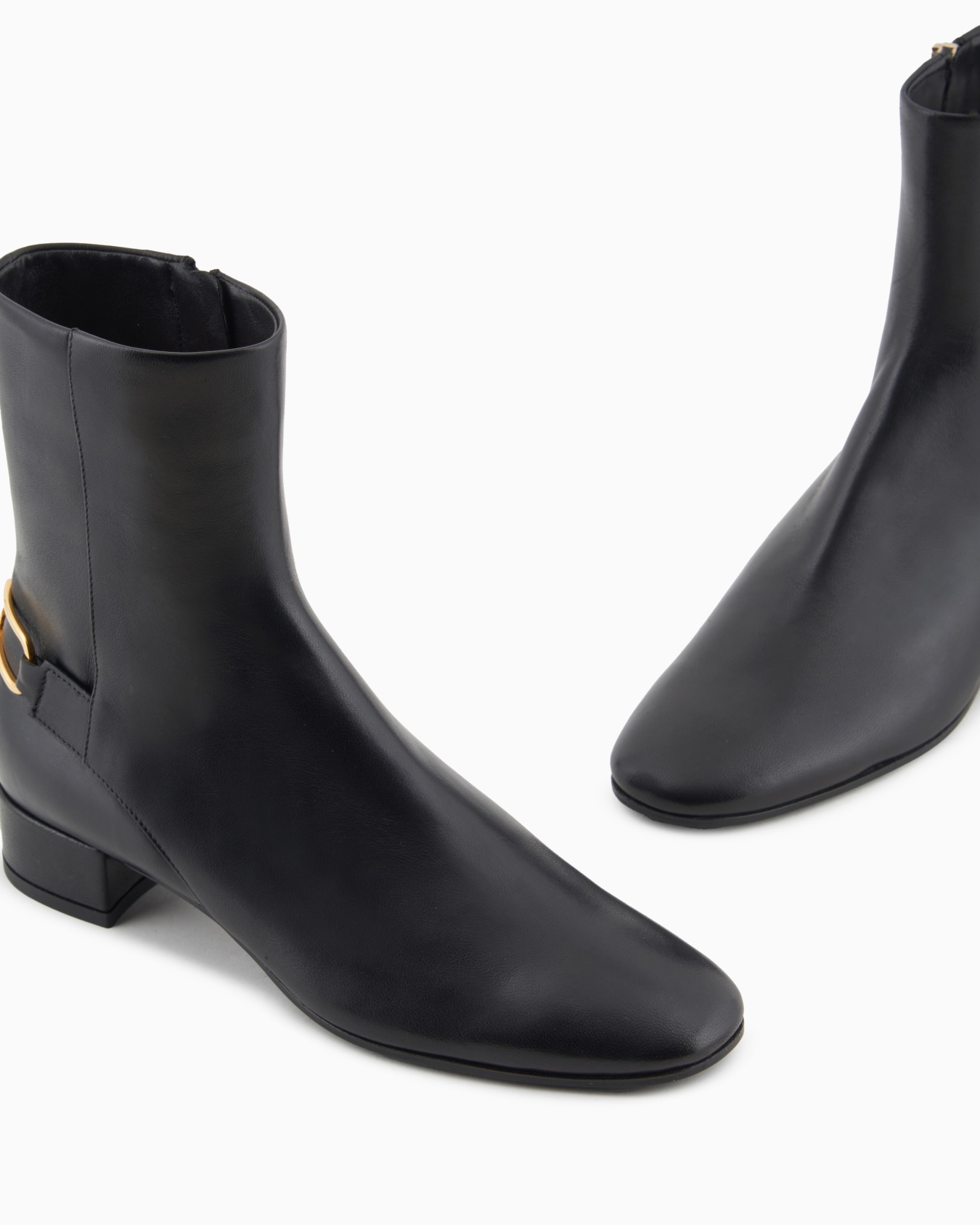 Nappa-leather ankle boots with an eagle plate Slide 3