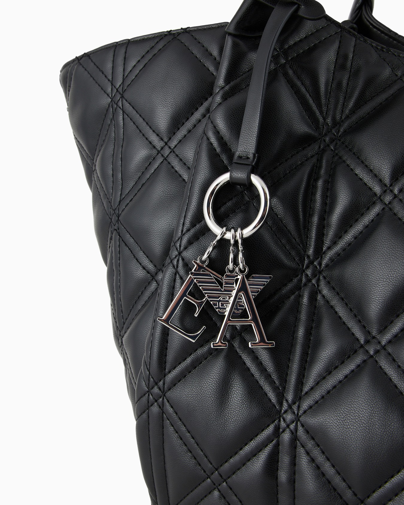 Quilted nappa leather-effect oversized shopper bag Slide 4