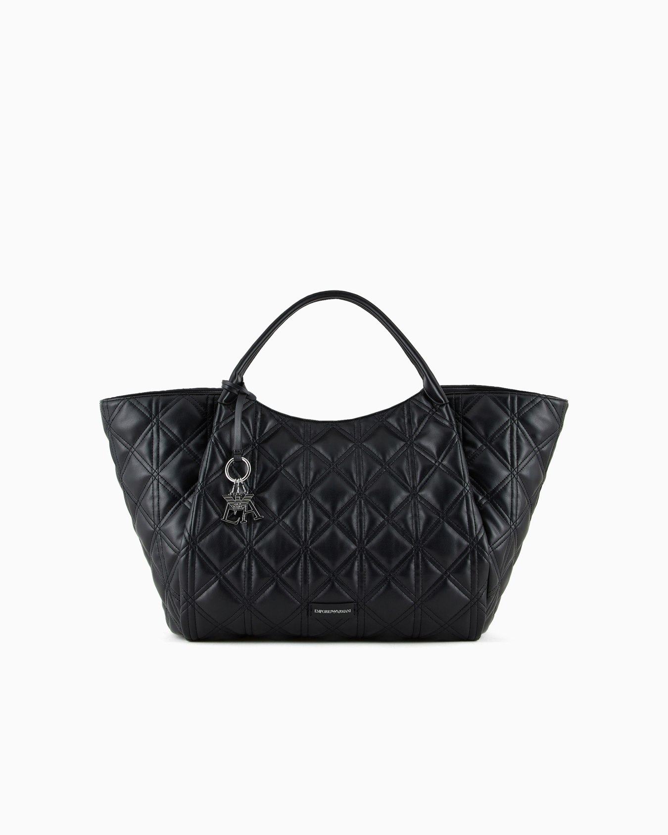 Quilted nappa leather-effect oversized shopper bag Slide 0