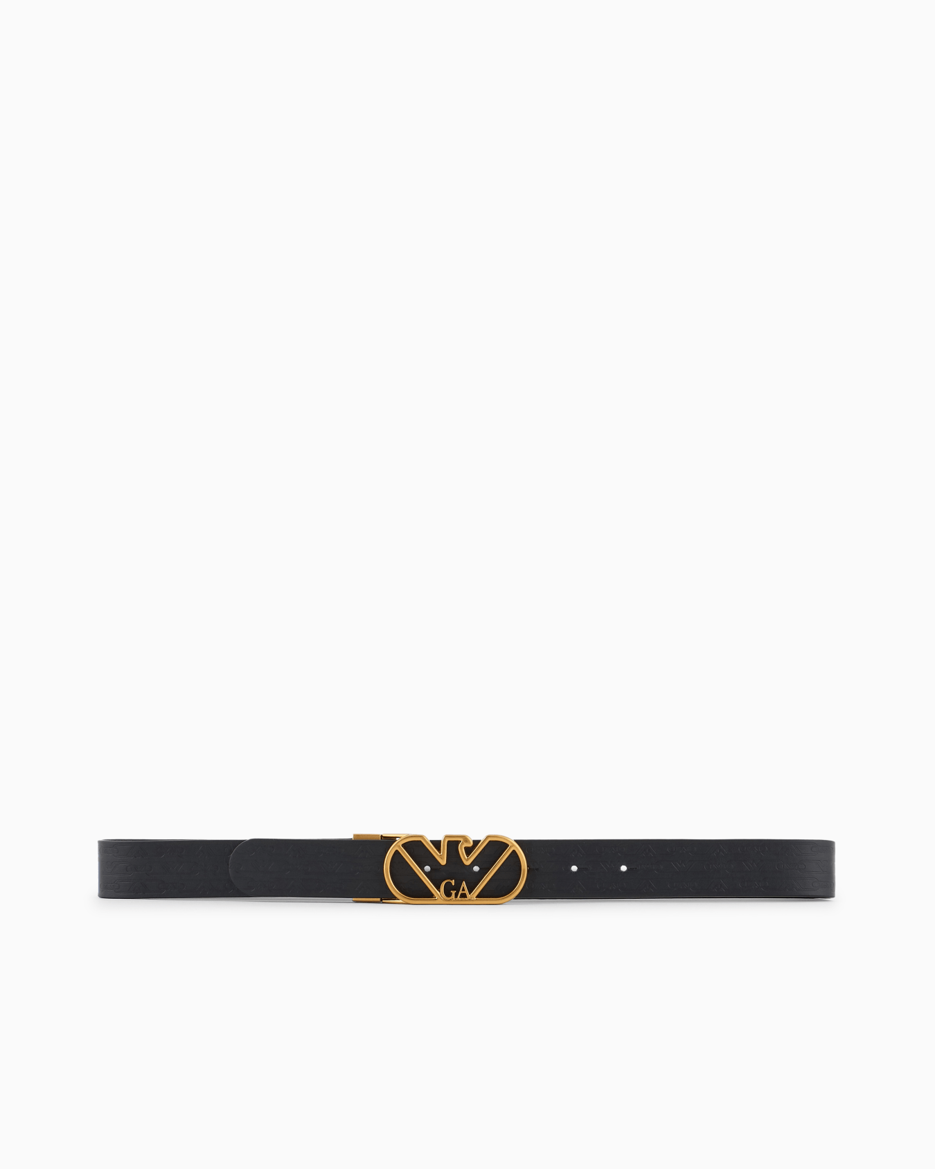 Reversible belt in monogram-print leather with eagle buckle Slide 2