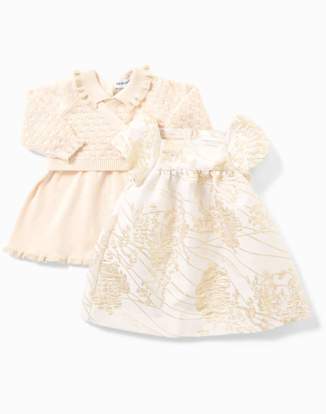 special-occasion-flared-dress-with-lurex-embroidery-yellow--emporio-armani