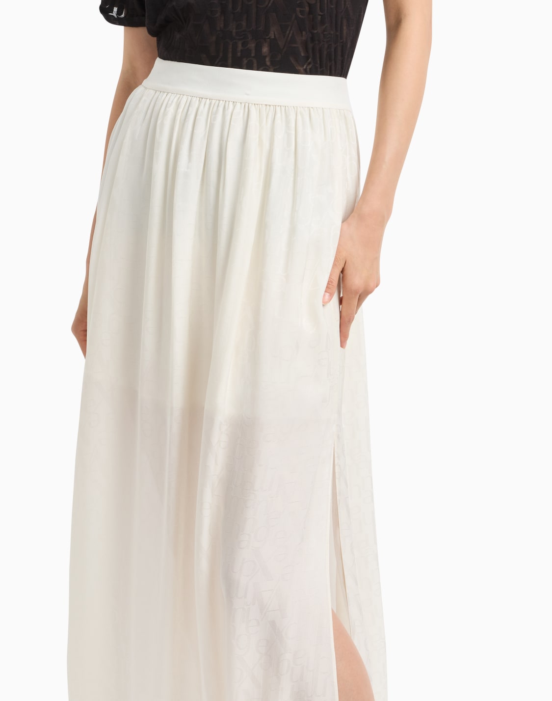 longuette-skirt-in-voile-with-slit-white--armani-exchange