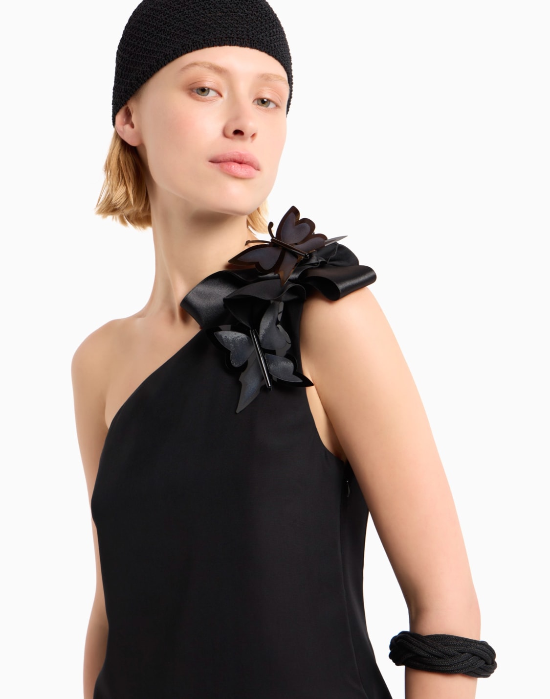 butterfly-one-shoulder-dress-in-a-fluid-technical-fabric-with-an-oversized-bow-and-brooches-black--emporio-armani