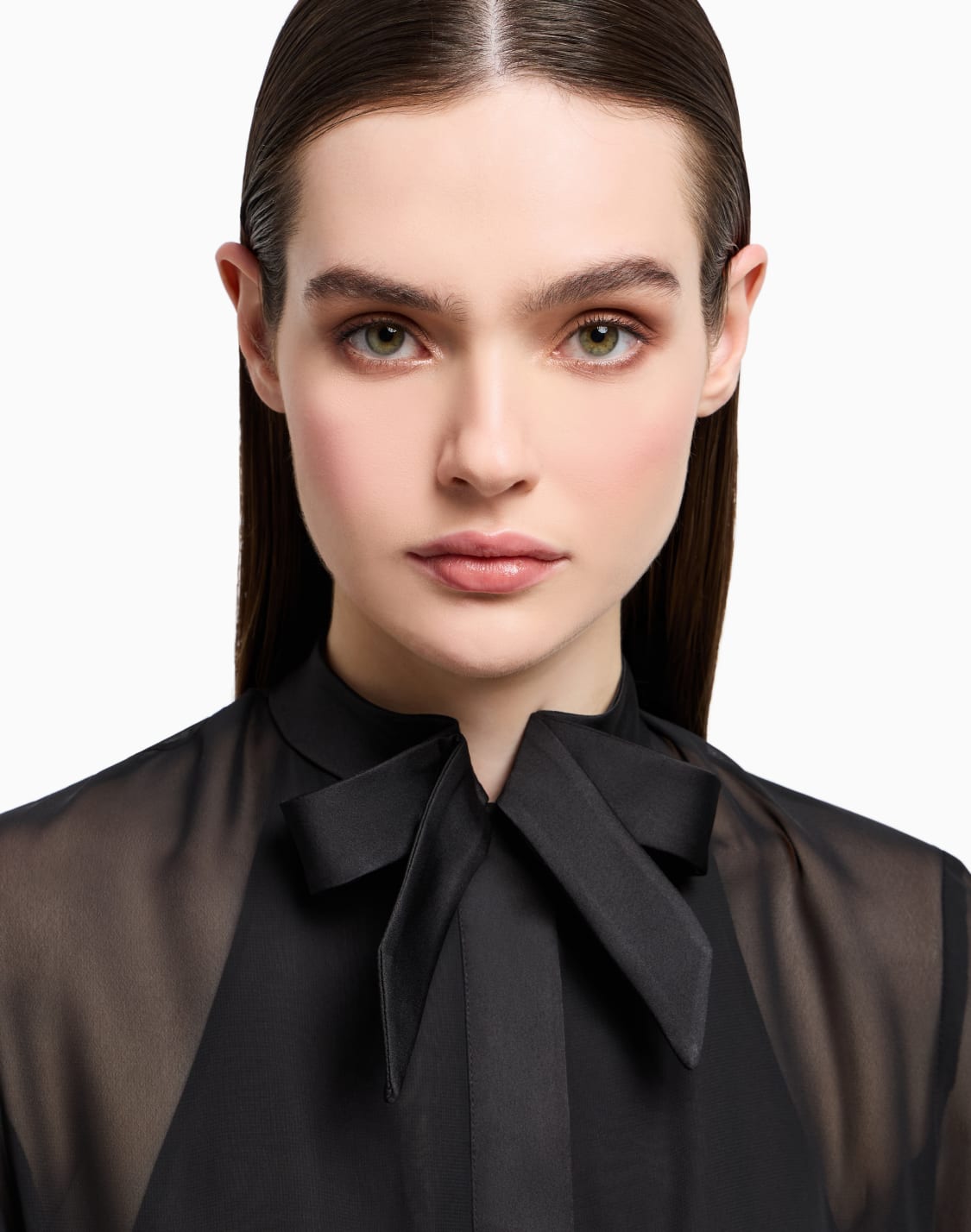 ツピス風ロングドレス-テクニカルジョゼット-ブラック--emporio-armani