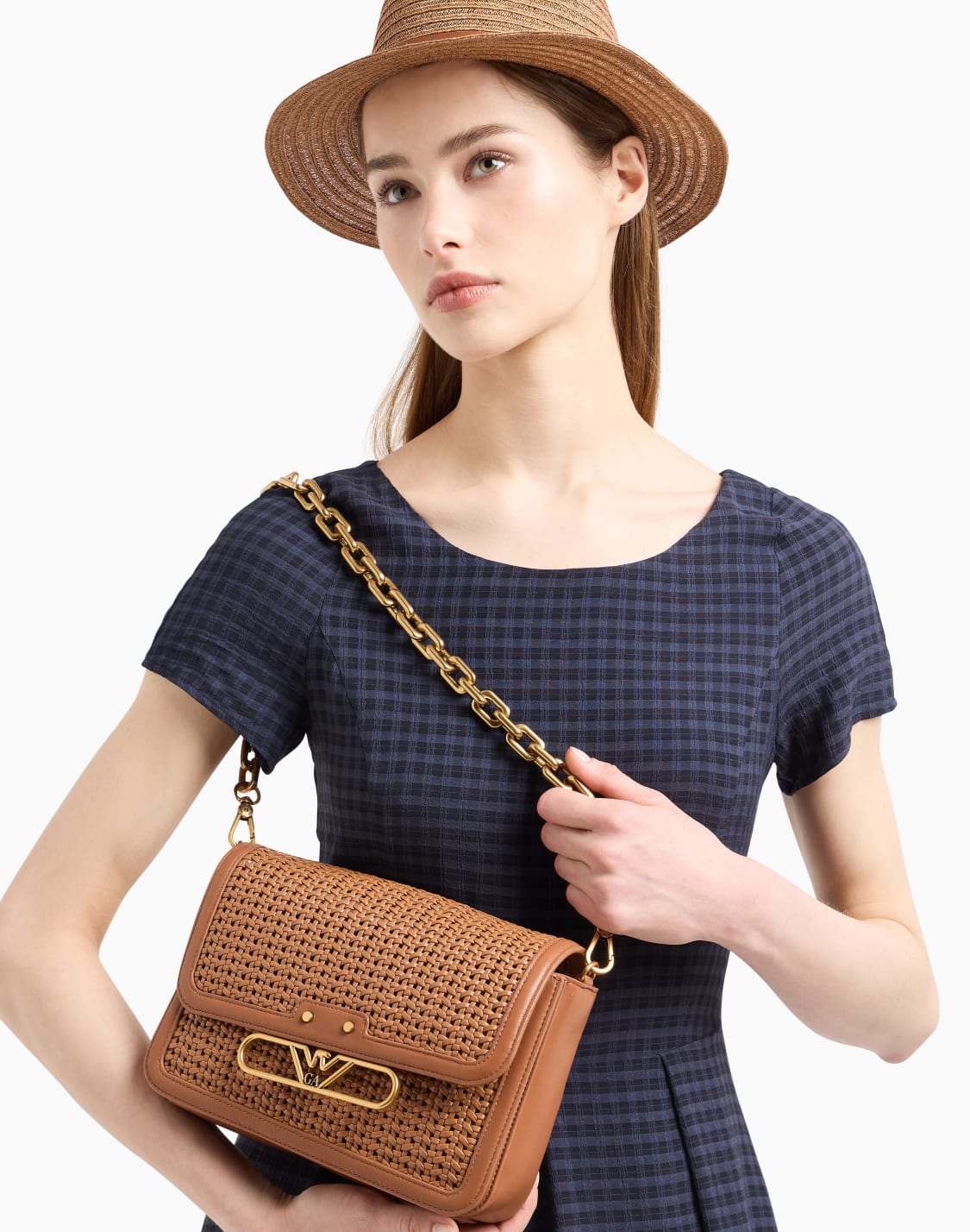 ドレス-チェック-ウエストダツ-ネイビブル--emporio-armani