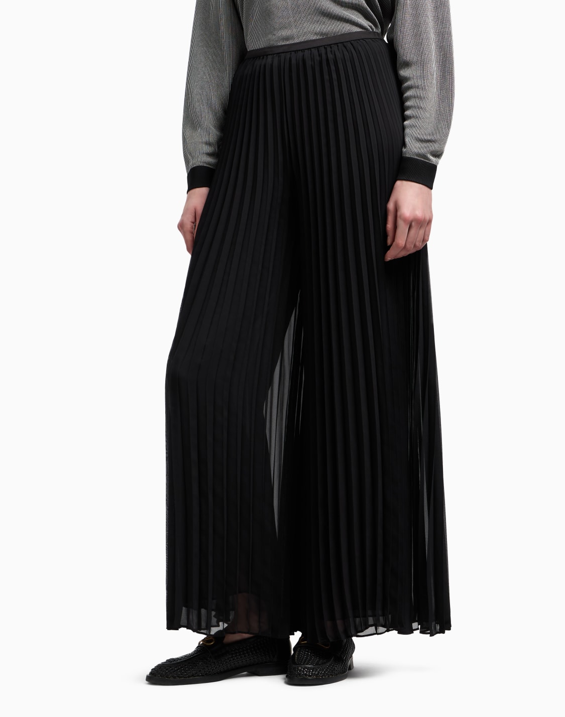 プリツパンツ-テクニカルジョゼット-ブラック--emporio-armani