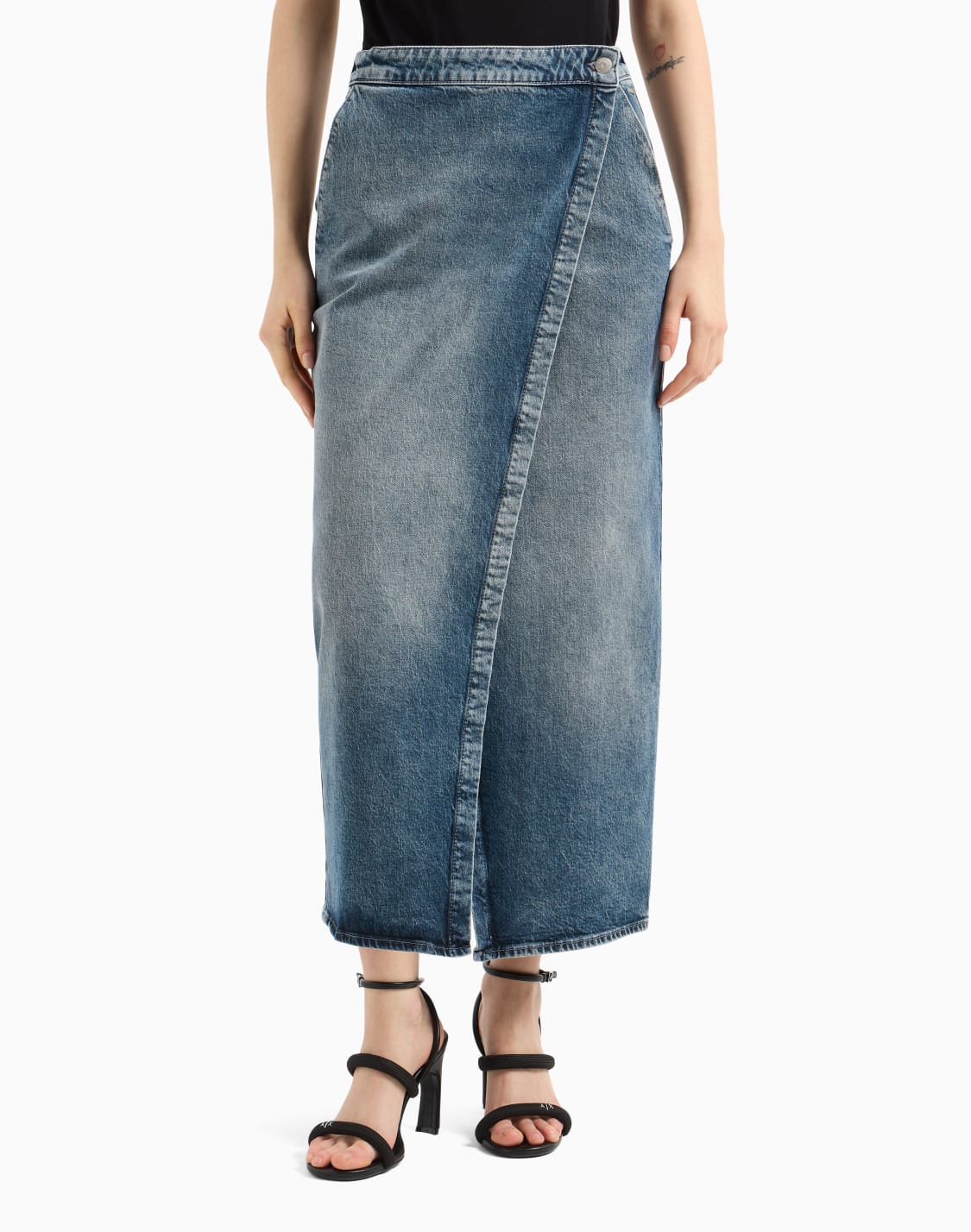 midi-skirts-blue--armani-exchange