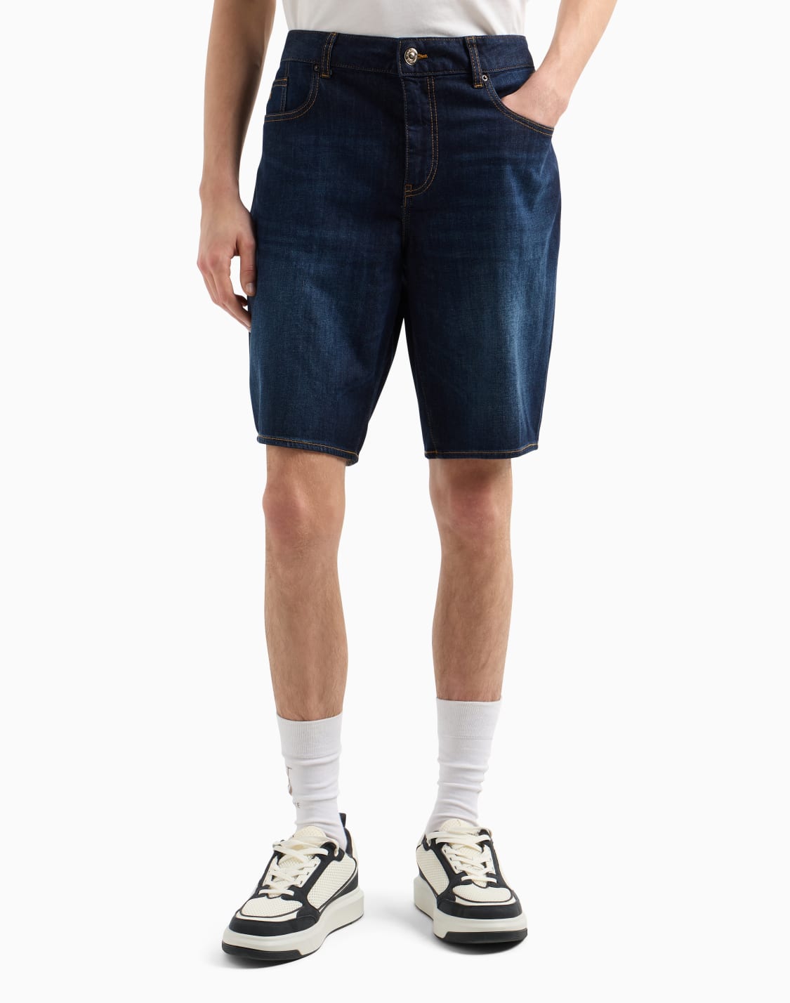 cotton-denim-shorts-with-contrast-stitching-blue--armani-exchange