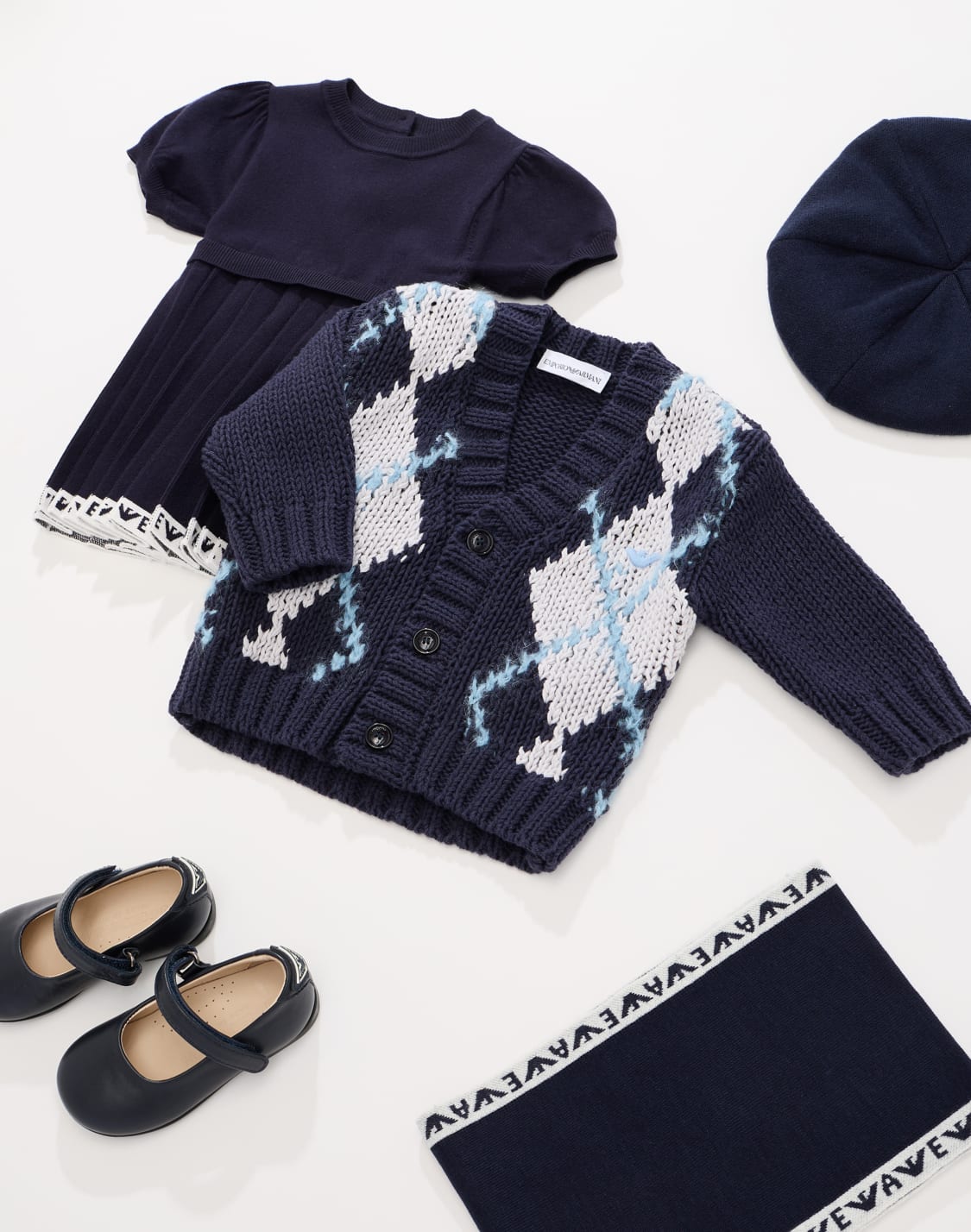 knit-dress-with-pleated-skirt-and-logo-trim-navy-blue--emporio-armani