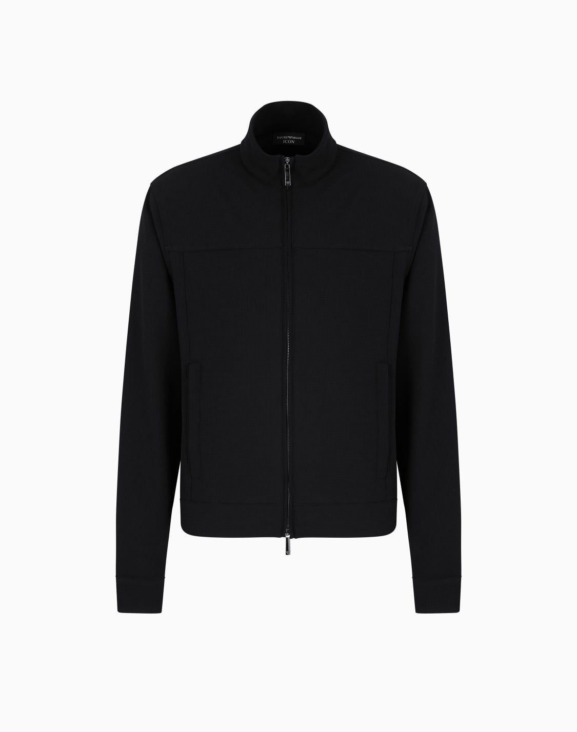 icon-full-zip-blouson-in-piqu-effect-micro-textured-crpe-jersey-black--emporio-armani