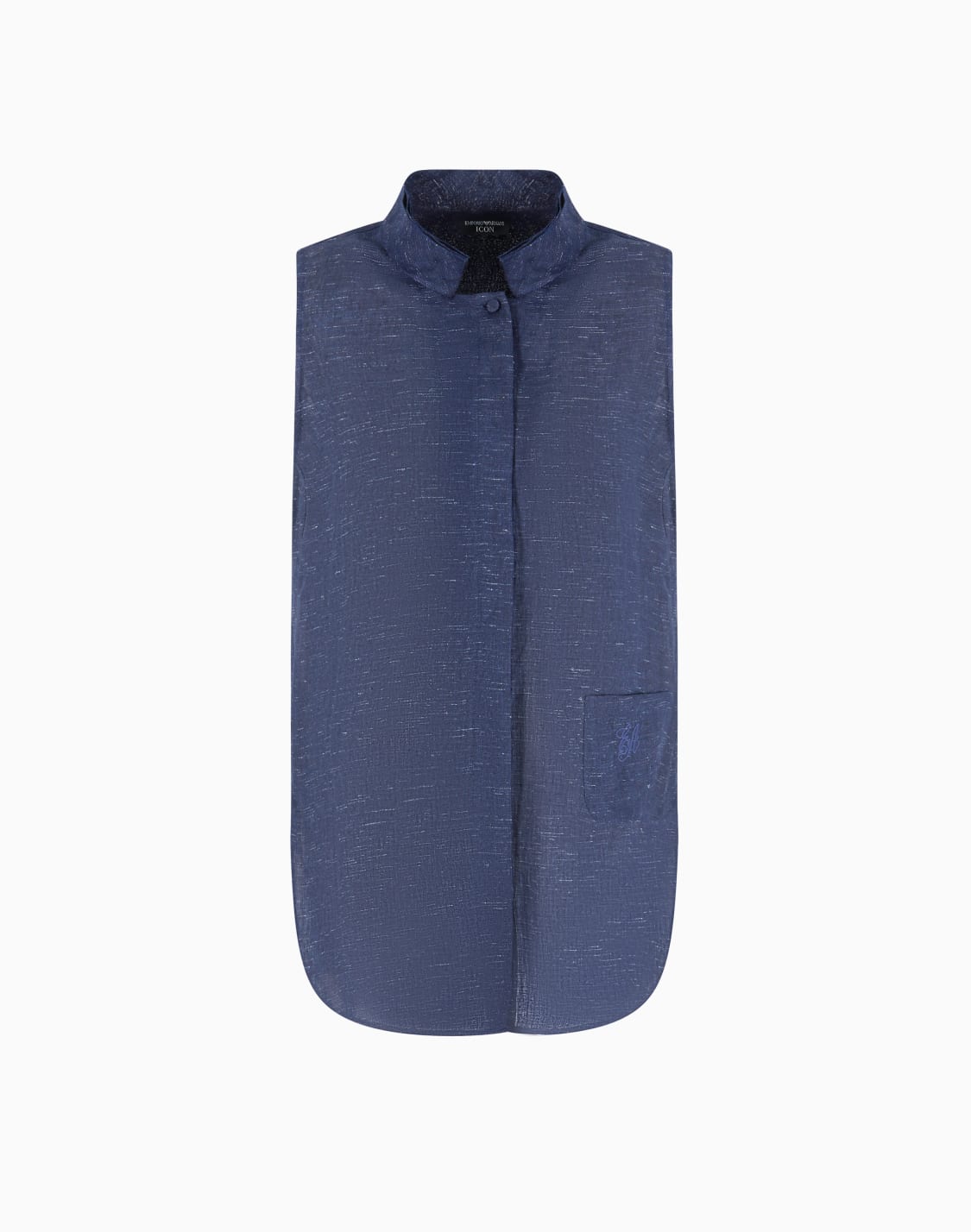 maxitop-en-cambray-de-mezcla-de-lino-icon-azul--emporio-armani