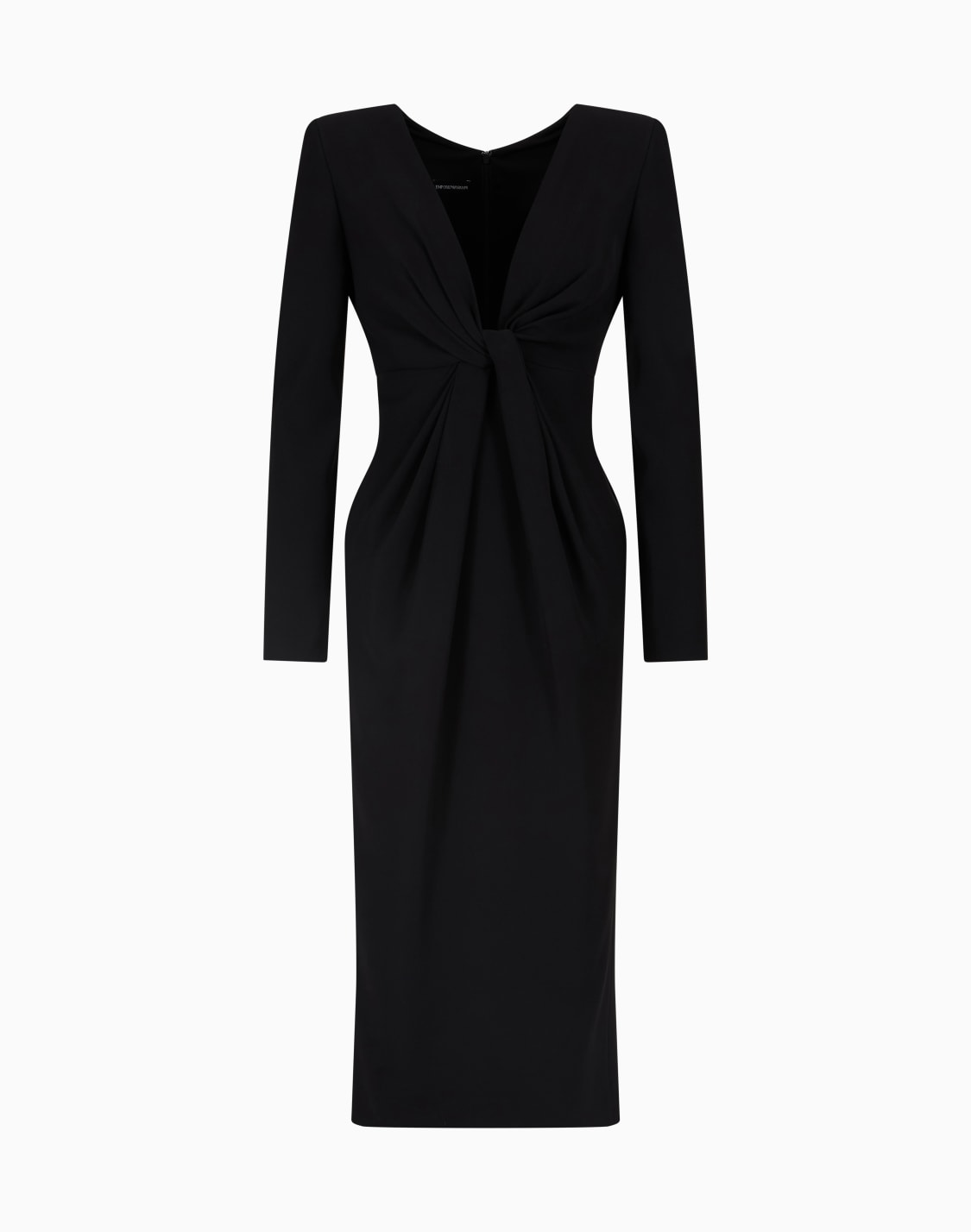 technical-cady-midi-dress-with-torchon-black--emporio-armani