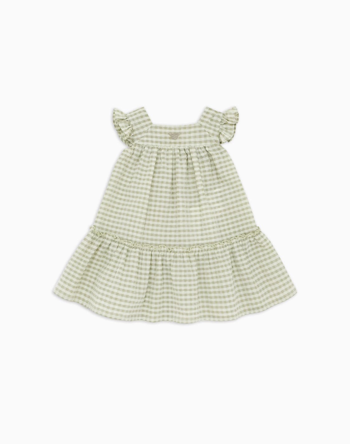 gingham-seersucker-cotton-dress-green--emporio-armani