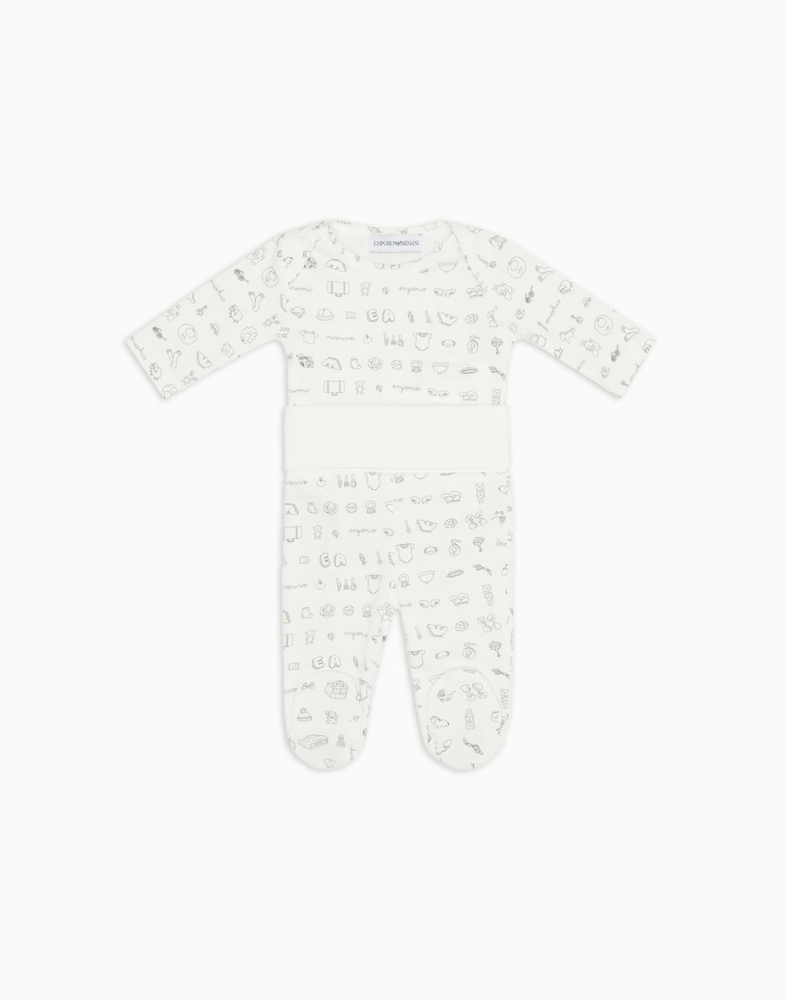 bodysuit-and-footed-trousers-gift-set-in-tendresse-printed-jersey-beige--emporio-armani