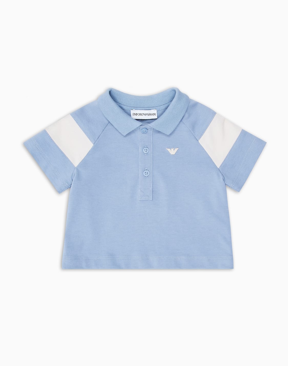 ポロシャツ-カラブロックディテル-ライトブル--emporio-armani