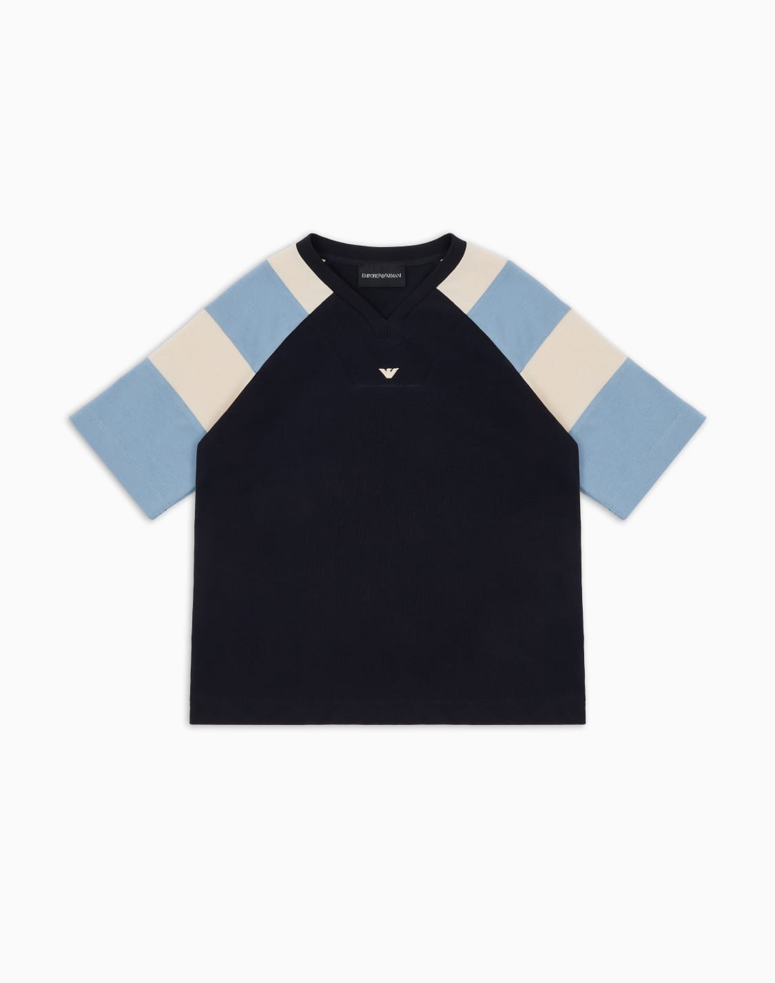 asv-オバサイズフィットtシャツ-ジャジ-ストライプディテル-ライトブル--emporio-armani