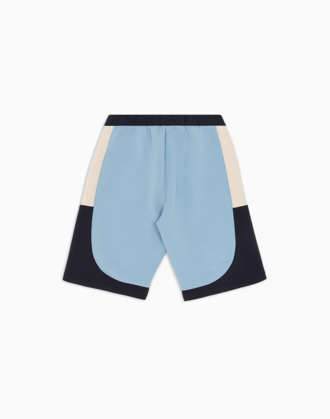 ショトパンツ-ダブルジャジ-カラブロックディテル-ライトブル--emporio-armani