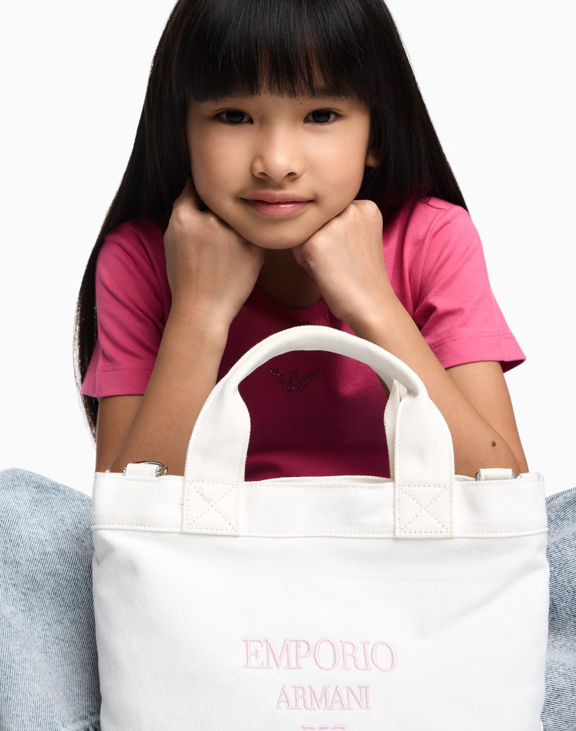 tシャツ-ジャジ-グリッタイグル-ピンク--emporio-armani
