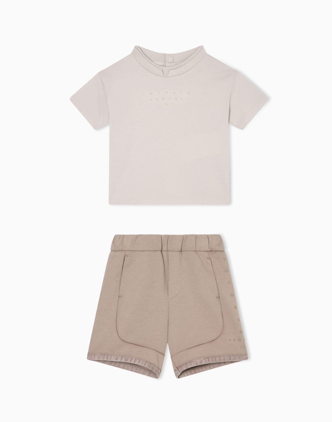 t-shirt-and-bermuda-shorts-set-in-interlock-jersey-beige--emporio-armani