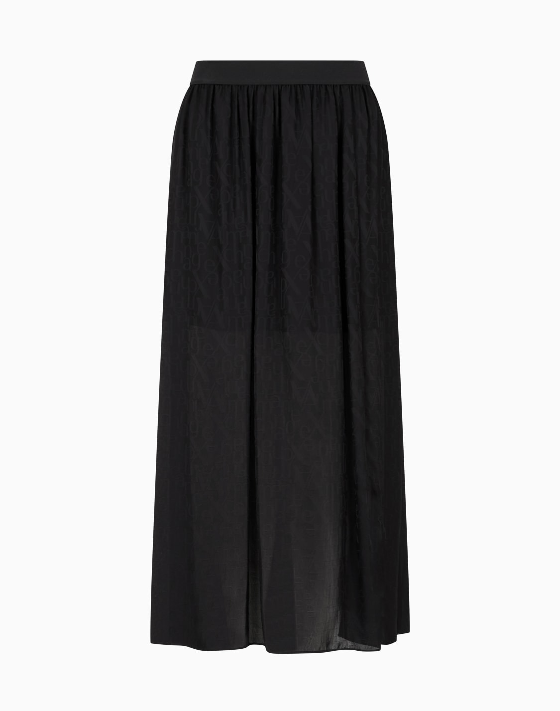 longuette-skirt-in-voile-with-slit-black--armani-exchange