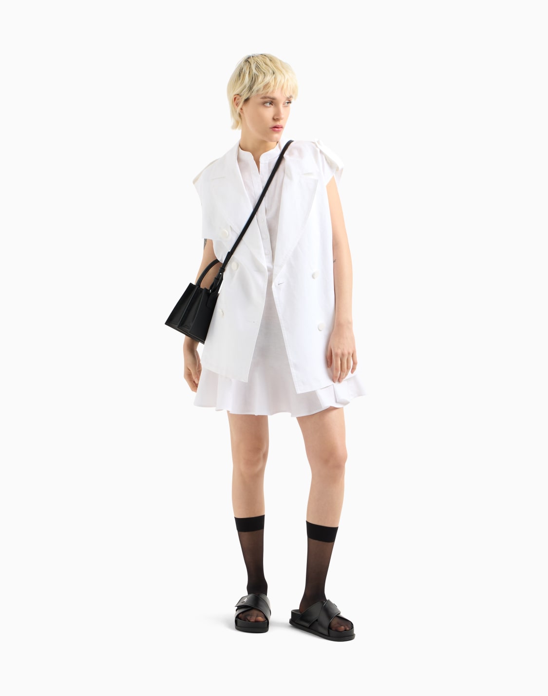 short-dress-in-linen-and-cotton-with-belt-white--armani-exchange