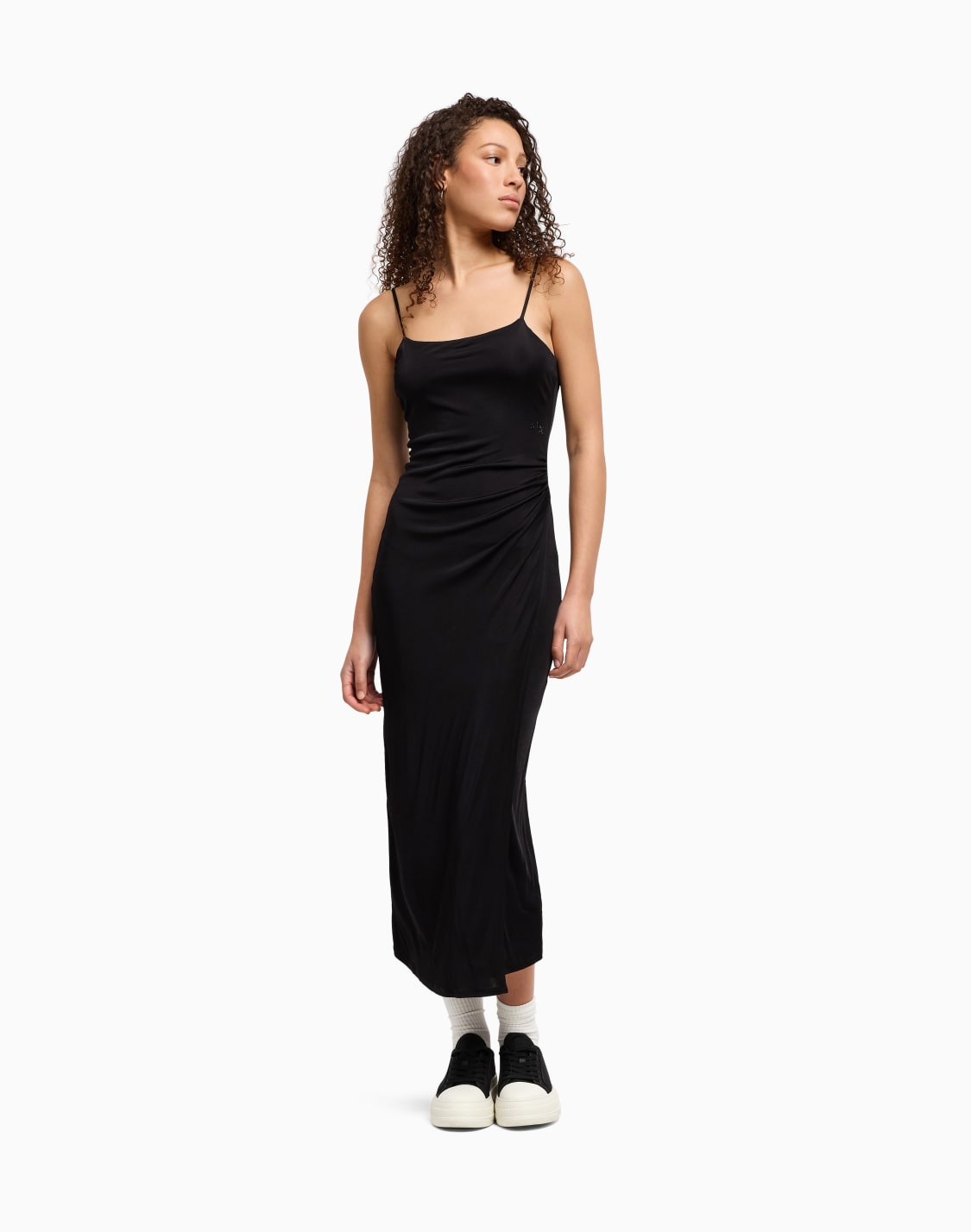 long-jersey-dress-with-drape-black--armani-exchange