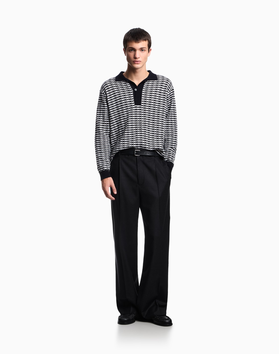 icon-virgin-wool-jumper-with-polo-shirt-collar-and-embossed-knit-white--emporio-armani