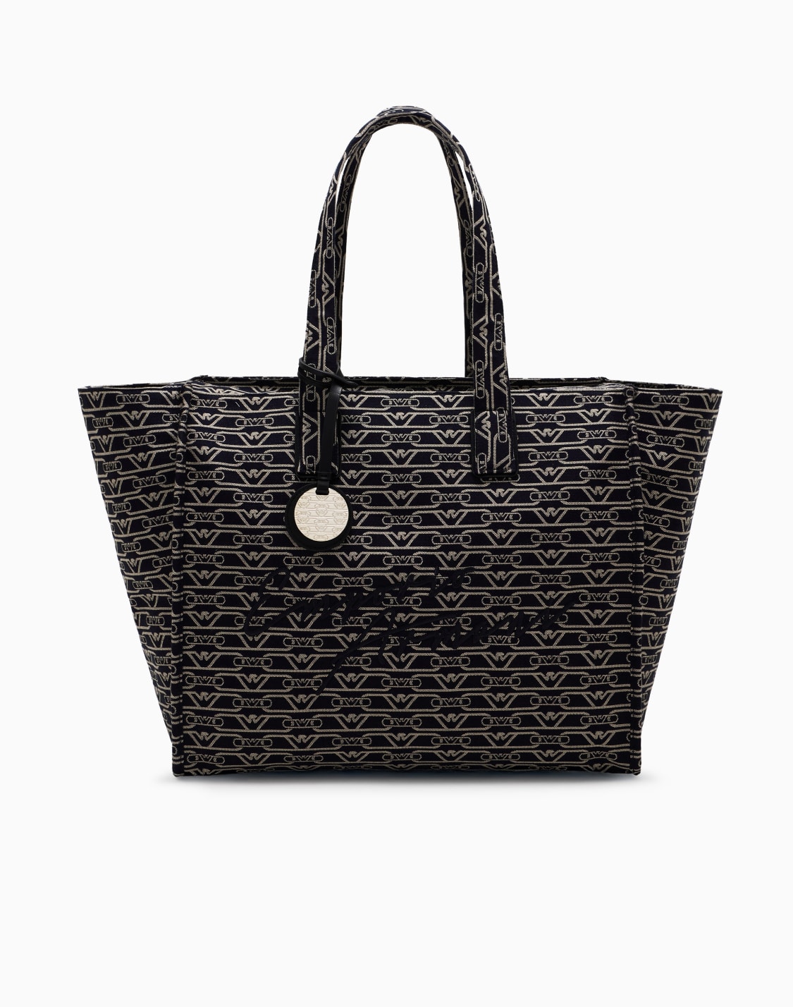 ショッパ-ジャカドキャンバス-オルオバモノグラム-ラジ-ブル--emporio-armani