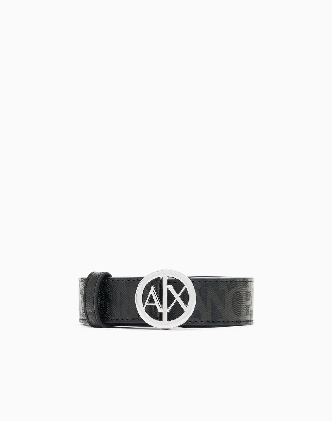 サクルaxロゴバックルベルト-ブラック--armani-exchange