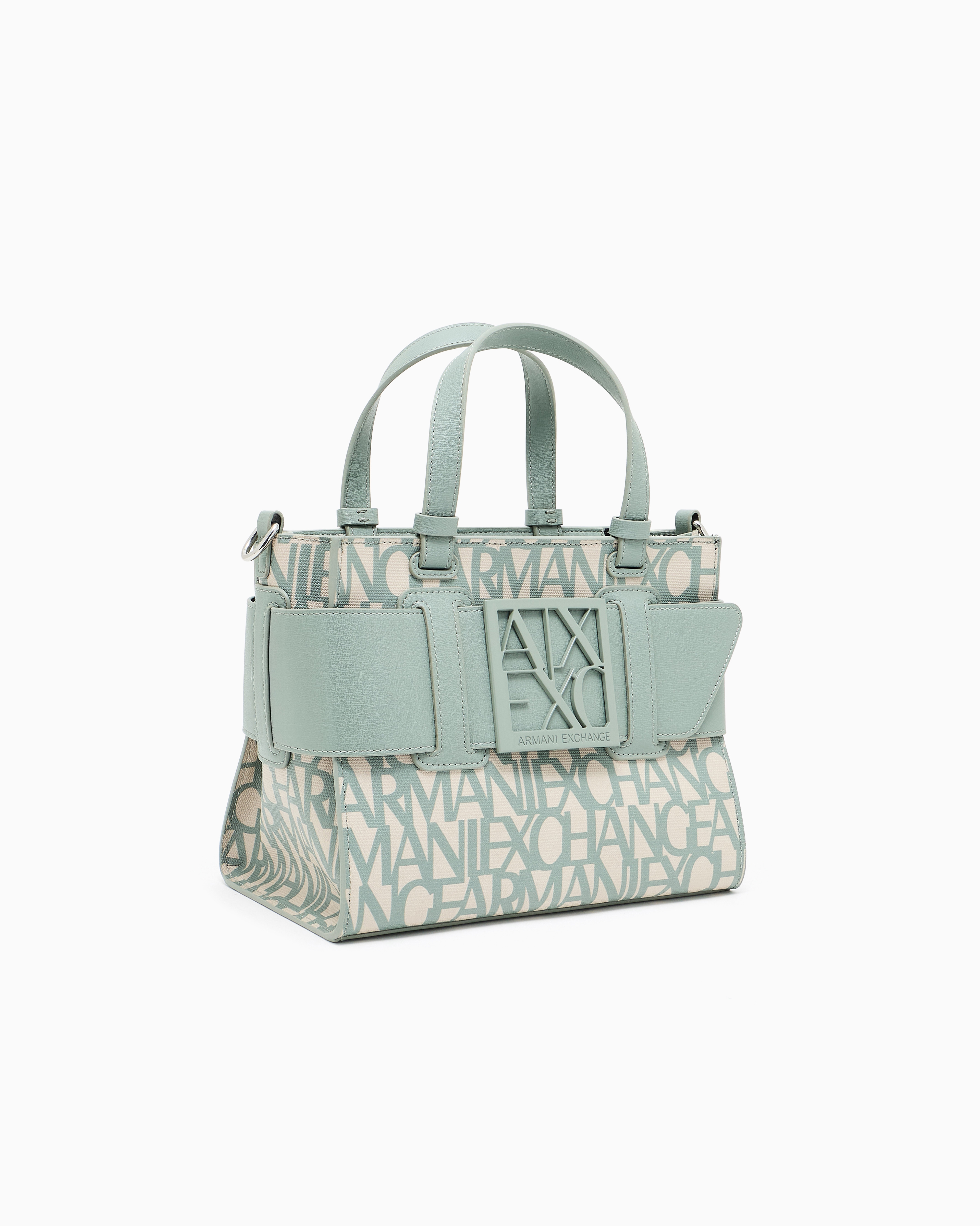 ARMANI EXCHANGE MEDIUM TOTE BAG WITH CONTRASTING DETAIL